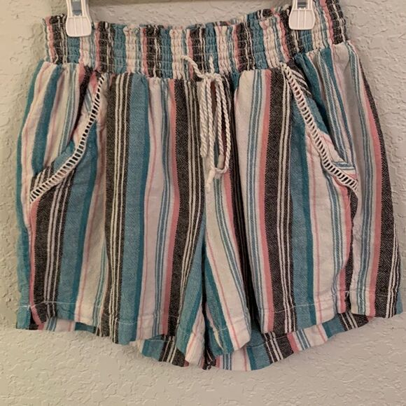 BRIGGS Linen Blend Striped Women’s Shorts Size M - Picture 1 of 11